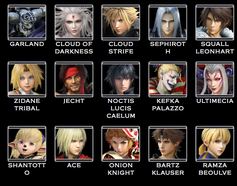 Dissidia Final Fantasy NT Personajes 18 - 21