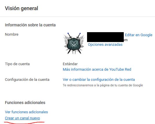 Youtube Crear canal